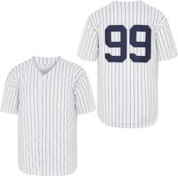 Maillot de baseball brodé à fines rayures pour hommes de haute qualité maillot de baseball à rayures personnalisées avec broderie