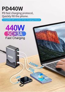 440W Multiport 5C3A Super Fast Charging Type <b>C</b> Power Charger Station for Phone 16 15 14 for Laptop PD 100W <b>USB</b> <b>C</b> <b>Adapter</b> - Product Image 3
