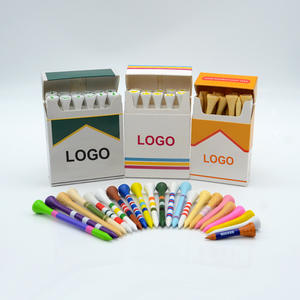 Caja de cigarrillos creativa con soportes para tees de golf, 100 unidades, base de madera, portátiles, coloridos, para golf. - Product Image 1