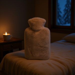 Bouillotte Hugo Frosch classique en fourrure longue et douce 2L avec housse en fourrure pour une chaleur confortable - Product Image 3