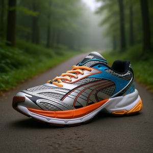 Zapatillas de Running para Hombre Puma Velophasis Phased, Color Plateado, Naranja y Azul, Parte Superior de Malla, Entresuela de EVA, Suela de Goma, Ropa Deportiva de Verano - Product Image 2