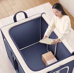 Caixa de Armazenamento em Tecido Oxford Grande Capacidade Dobrável Organizador de Roupas Espessas para Armário - Product Image 3