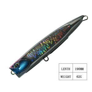 Señuelo de Pesca <span class=keywords><strong>ZOZ</strong></span> de 190 mm y 62 g, Ecológico, de Material ABS Impreso, Tipo Popper, para Pesca de Atún en Barco en el Océano - Product Image 1