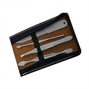 ASAP Custom-Made 5 1 Stainless Steel Nail <b>File</b> Cuticle Pusher Nail Cleaner Clipper Nipper Eyebrow Tweezers Nail Art Ziplock Bag - Product Image 1