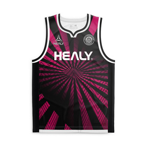 HEALY Maillot de basket-ball en polyester personnalisé, nouveau design, qualité supérieure, vente en gros, respirant, pour hommes - Product Image 3