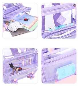 Sac à dos transparent en PVC grande capacité unisexe avec fermeture éclair pour les élèves du <span class=keywords><strong>collège</strong></span> et du lycée - Product Image 5