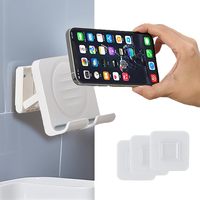 Support mural pour téléphone de douche avec autocollants adhésifs, accessoires de bureau, support de téléphone réglable et amovible