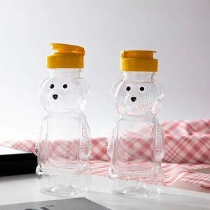 Rõ ràng bóp nhựa mật ong chai gấu mật ong Jar <span class=keywords><strong>container</strong></span> Dispenser với Flip Top nắp dễ thương hình dạng động vật - Product Image 5
