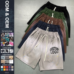 कस्टम पुरुषों के 100% कपास फ्रेंच टेरी स्पैन शॉर्ट्स गैंटस्टोन डिटग मुद्रित जॉगर स्ट्रीटवियर हमें ड्रॉस्ट्रिंग बुना हुआ बुनाई - Product Image 1