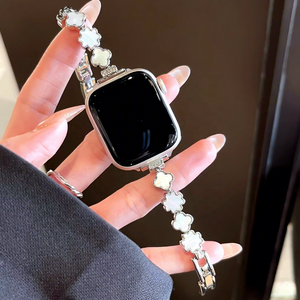 <span class=keywords><strong>Bracelet</strong></span> de montre personnalisé trèfle à quatre feuilles nacre compatible avec <span class=keywords><strong>Apple</strong></span> <span class=keywords><strong>Watch</strong></span> S1-S11 <span class=keywords><strong>Bracelet</strong></span> de luxe pour <span class=keywords><strong>femme</strong></span> - Product Image 2