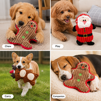Juguete de peluche chirriante para perros con diseño navideño, listo para OEM, para cachorros masticar