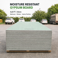 Panneau de plâtre résistant à l'eau 12 mm 4x8, panneau de cloison sèche résistant à l'humidité pour les projets de murs intérieurs, de plafonds et de cloisons