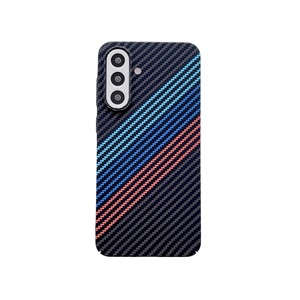 Fibra de carbono a cuadros magnético a prueba de golpes para Samsung A56 A55 S25Ultra S22 Note20Ultra funda Streetwear diseño antideslizante elegante - Product Image 5