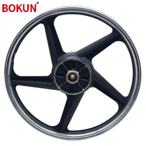 Rines de Motocicleta <span class=keywords><strong>BOKUN</strong></span> Serie 1.6x18 Pulgadas, Delanteros y Traseros, de Cinco Radios, de Aleación de Aluminio Forjado Negro - Product Image 2