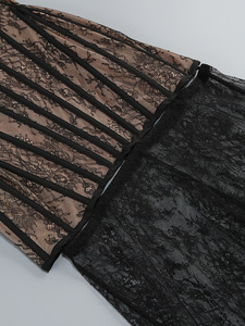 Gala Dramatic Glamour <strong>Black</strong> Lace Strapless <strong>Corset</strong> Evening Gown Mesh Sheer Fashion Sexy Maxi Mermaid <strong>Dress</strong> - Product Image 6