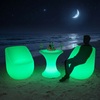 Table de bar LED professionnelle pour boîte de nuit, table haute moderne en plastique PE, lumineuse, étanche, avec télécommande, ensemble de meubles