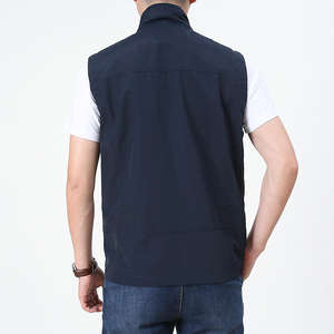 男女兼用 軽量 通気性 アウトドア カジュアル ジップアップベスト 100% ポリエステル 300g 生地 釣りやハイキングに最適 - Product Image 4