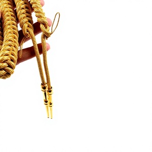 Aiguillette en fil métallique de haute qualité Aiguillette de couleur or uniforme de cérémonie avec deux pointes en or - Product Image 1