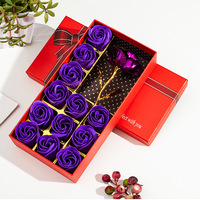 Groothandel Valentijnsdag Kunstmatige Gouden Rozen Bloemen Handzeep Bloemen Cadeaubox