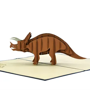 Carte Popup Animal avec Design personnalisé modèle dinosaure utilisation pour cartes de vœux 3D fournisseur de HMG au vietnam