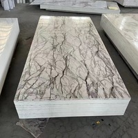 Poids léger meilleure feuille décorative de marbre PVC panneau mural acrylique panneau UV marbre artificiel/faux marbre
