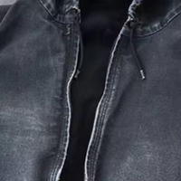Veste à capuche vintage pour homme des années 90 en coton délavé, coupe oversize, noir délavé, avec fermeture éclair, style streetwear, lettres brodées, vêtement d'extérieur rétro