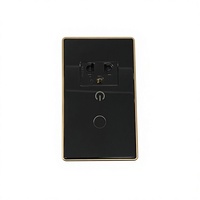 Prise intelligente Wi-Fi US en verre et métal, tactile, pour maison connectée, sans fil neutre, contrôle à distance par application, interrupteur mural 1 gang, compatible Google Alexa