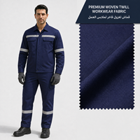Nouveau tissu sergé et drill en poly 60 % coton 40 % polyester élasthanne pour pantalons, collection 2026, lot en stock
