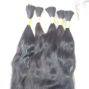 Extensiones a granel de cabello indio de color natural 100% grado virgen recto de alta calidad listo para enviar - Product Image 1