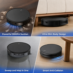 <b>Robot</b> Vacuum Cleaner, 3-in-1 <b>Sweep</b> & Mop, Slim Design, Smart Path Planning, App Control, Ideal for Hard Floors - Product Image 4