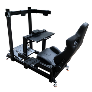 Nouvelle arrivée Sim racing rig jeu de voiture simulateur de conduite cockpit avec support de moniteur 4080 <span class=keywords><strong>kit</strong></span> de siège de jeu de simulateur <span class=keywords><strong>en</strong></span> aluminium - Product Image 3