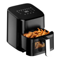 Friteuse à air électrique 4,5 L 1200 W sans huile avec fenêtre visible pour la cuisine domestique