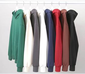 2025定制标志重量级100% 棉男式连帽衫超大批发街装实心图案连帽衫衣领印花设计 - Product Image 3