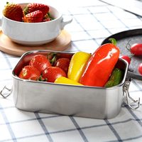 Boîte à déjeuner Rectangle réutilisable pour enfants, boîte à Bento en acier inoxydable 304, boîte à Lunch en métal de haute qualité