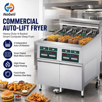 Friteuse électrique professionnelle américaine en acier inoxydable 380V 14KW à cylindre simple/double pour poulet frit