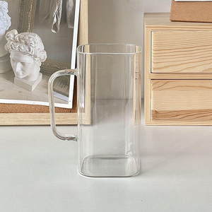 Thép không gỉ vuông bia rượu vang Martini Champagne Kính cup Jar với xử lý cơ sở thép không gỉ xử lý bia cốc thủy tinh - Product Image 6