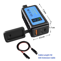 Pengisi Daya USB-C Sepeda Motor ATV Ultra-Sempit Dual USB Tipe C 30W PD Pengisian Cepat 3.0 Tahan Air 12-24V Pengisi Daya USB untuk Sepeda Motor