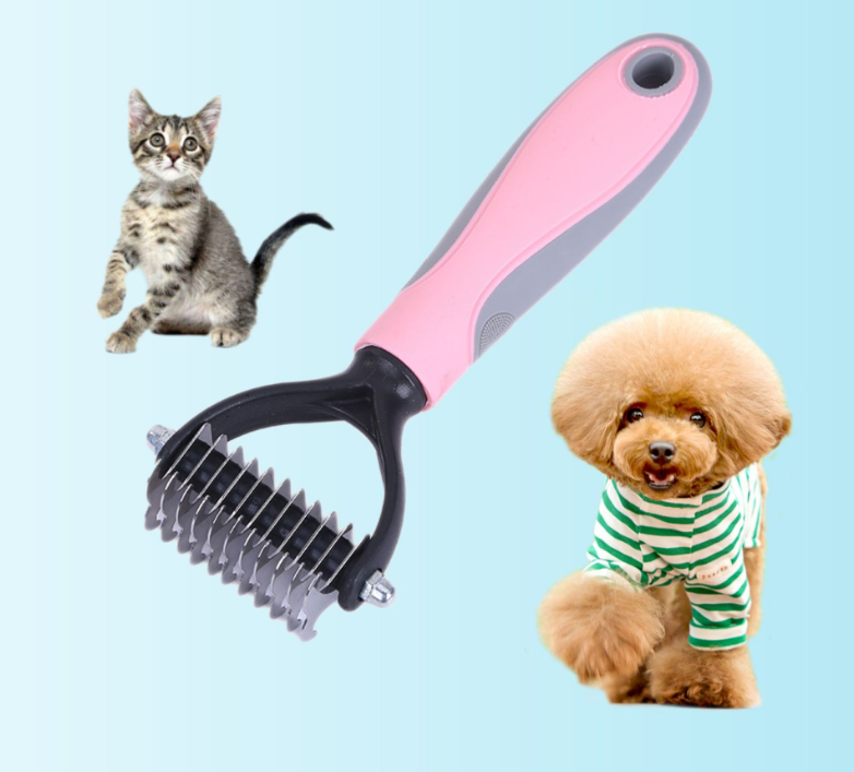 Экологичная щетка для удаления шерсти домашних животных с ручкой против скакания, щетка для спутывания и узлов, щетка для груминга кошек и собак