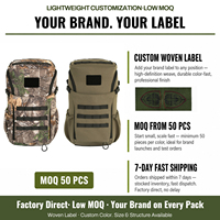 Sac à dos de chasse GAF Brush Tricot 18L DWR imperméable camouflage avec porte-arme