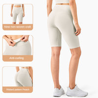 Fileté personnalisé femme nue taille haute pêche hanches sport Fitness survêtement Yoga Shorts ensemble pour les femmes