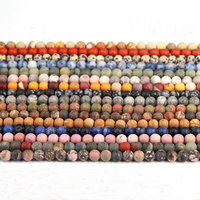 Vente en Gros Perles en Pierre Naturelle Mates Semi-Finies Œil de Tigre/Cristal pour Bracelets et Colliers DIY Tailles 4mm/6mm/8mm/10mm Givré