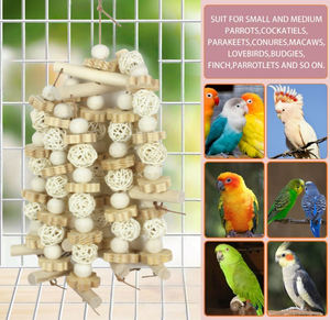 Grand oiseau perroquet jouets à mâcher perruche en bois naturel blocs de bois oiseau déchirant jouets calopsitte jouets pour aras Cokatoos - Product Image 6