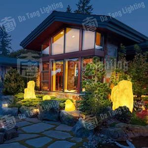 Lámpara de exterior estilo piedra natural brillante, impermeable, iluminación decorativa para césped, jardín y paisaje - Product Image 6