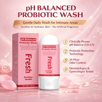 Nettoyant intime probiotique équilibré au pH, doux, quotidien, sans parfum, apaisant et hydratant pour les zones intimes - Contrôle des odeurs