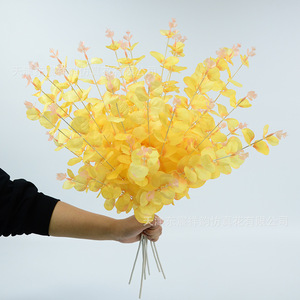 Flores Artificiales de Eucalipto de Seda Dongchen Crafts, 5 Ramas, Color Rosa, Decoración para Bodas y Hogar, Estilo Pastoral - Product Image 3