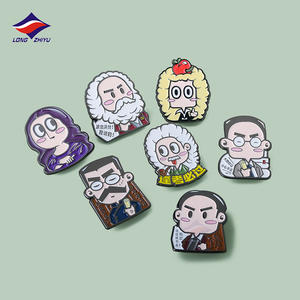 Longzhiyu 2021ホットセールカスタムソフトエナメルラペルピンバッキングカード付きかわいい面白い金属ラウンドスマイリーフェイスピンバッジ - Product Image 4