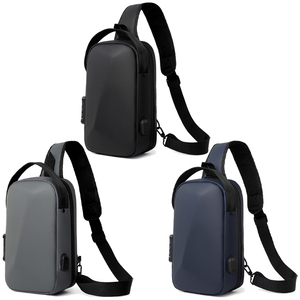 Impermeabile moda antifurto EVA borse a tracolla a guscio rigido porta di ricarica Usb borsa a tracolla per gli uomini - Product Image 2