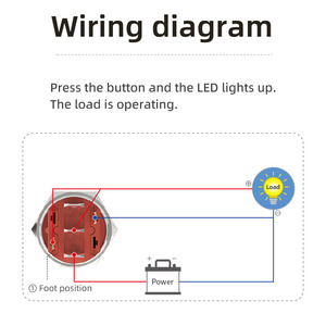 10A 22 mét 6V 48V 220V Vòng chiếu sáng màu xanh đèn momentary latching push button chuyển spdt kim loại cho chạy máy điều khiển - Product Image 5