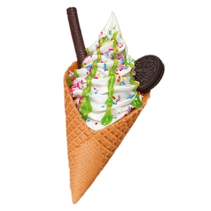 Modèle de simulation Big <span class=keywords><strong>Mac</strong></span>, cornet de crème glacée croustillant avec décoration de fruits - Product Image 6