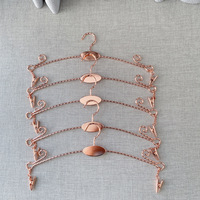 Cintre en métal personnalisé avec logo, antidérapant, pour sous-vêtements, vêtements, pantalons, avec deux pinces, design flexible, organisateur de rangement pour armoire